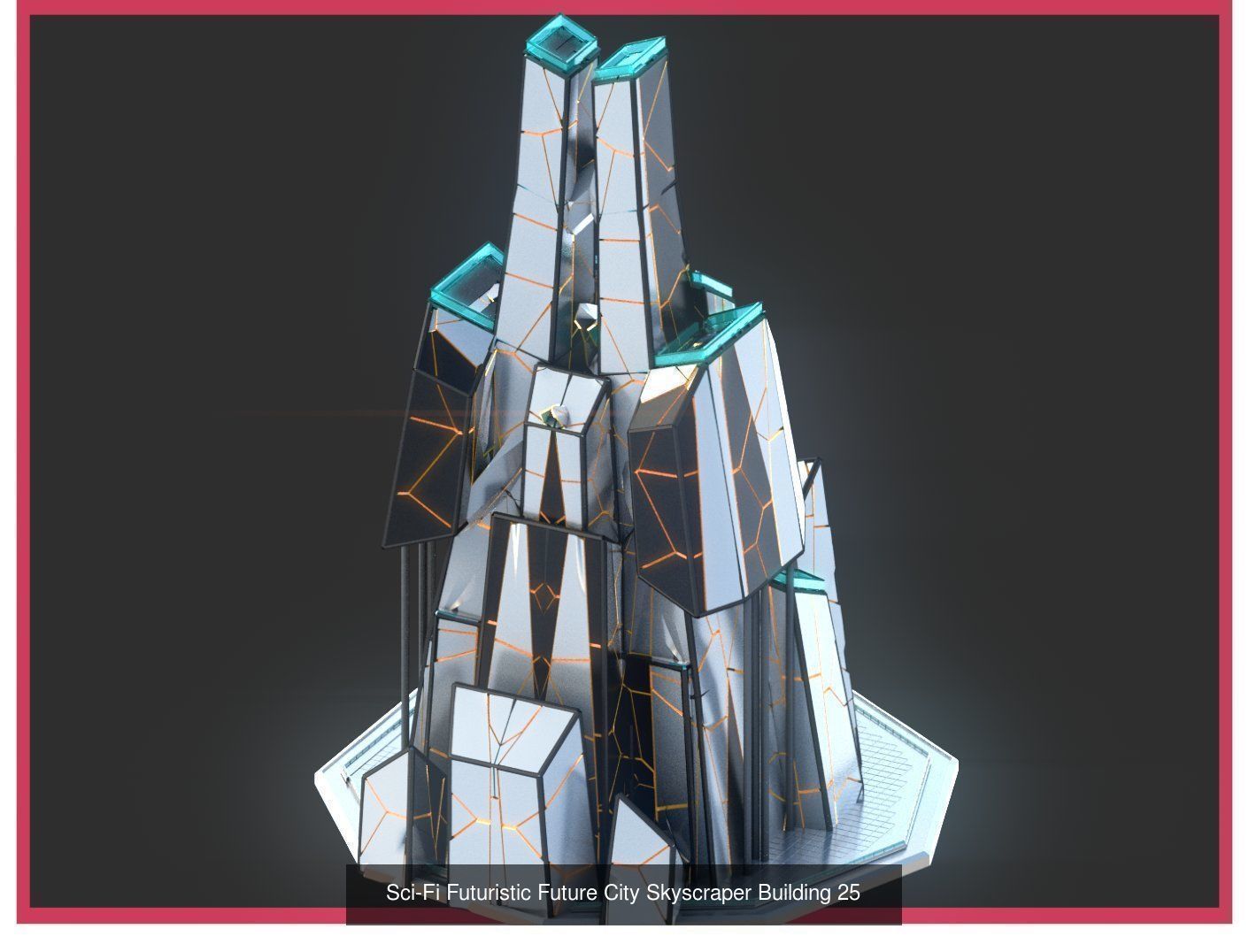 Sci-Fi Futuristic Future Fantasy City Building Pack Bundle 3D Model Collection_38