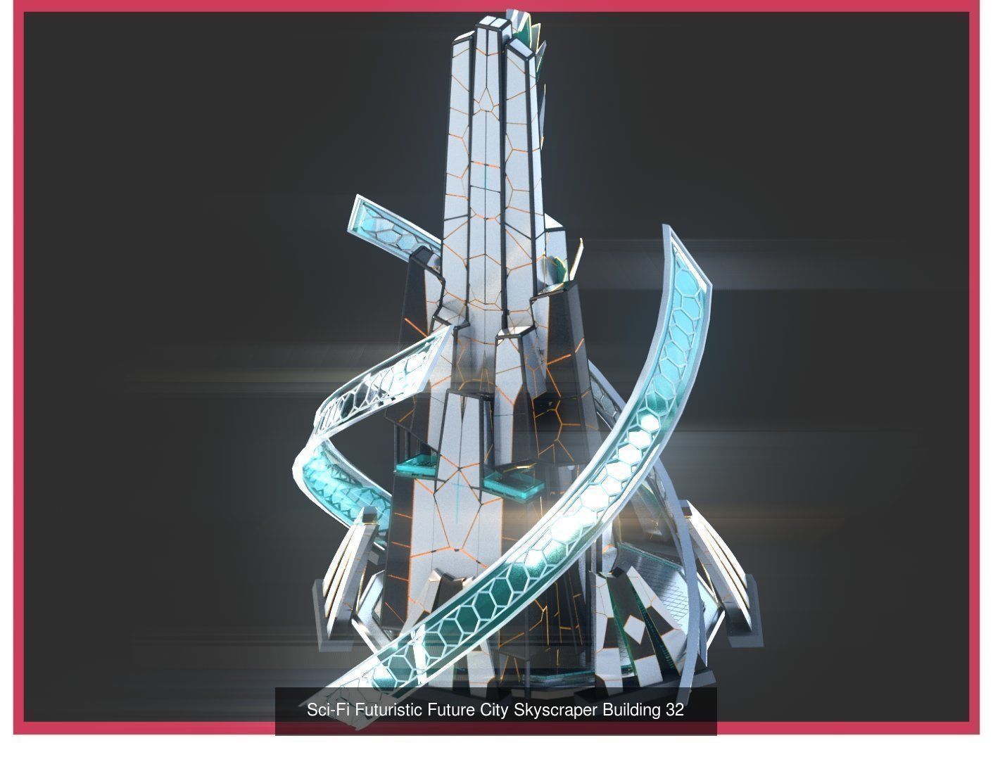 Sci-Fi Futuristic Future Fantasy City Building Pack Bundle 3D Model Collection_31