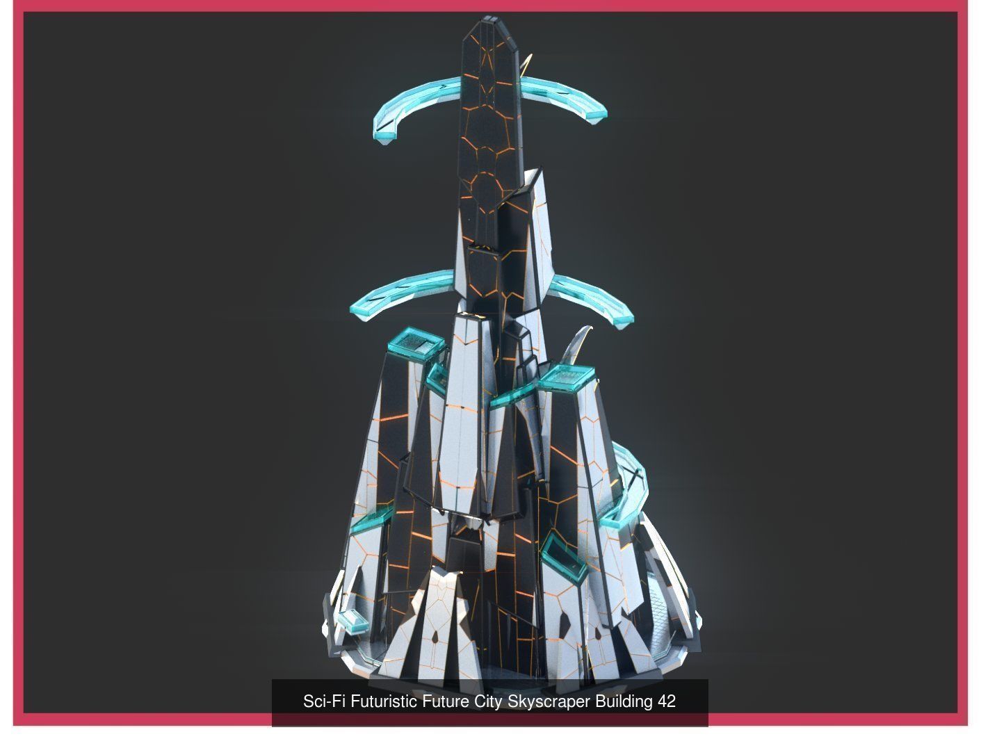 Sci-Fi Futuristic Future Fantasy City Building Pack Bundle 3D Model Collection_21