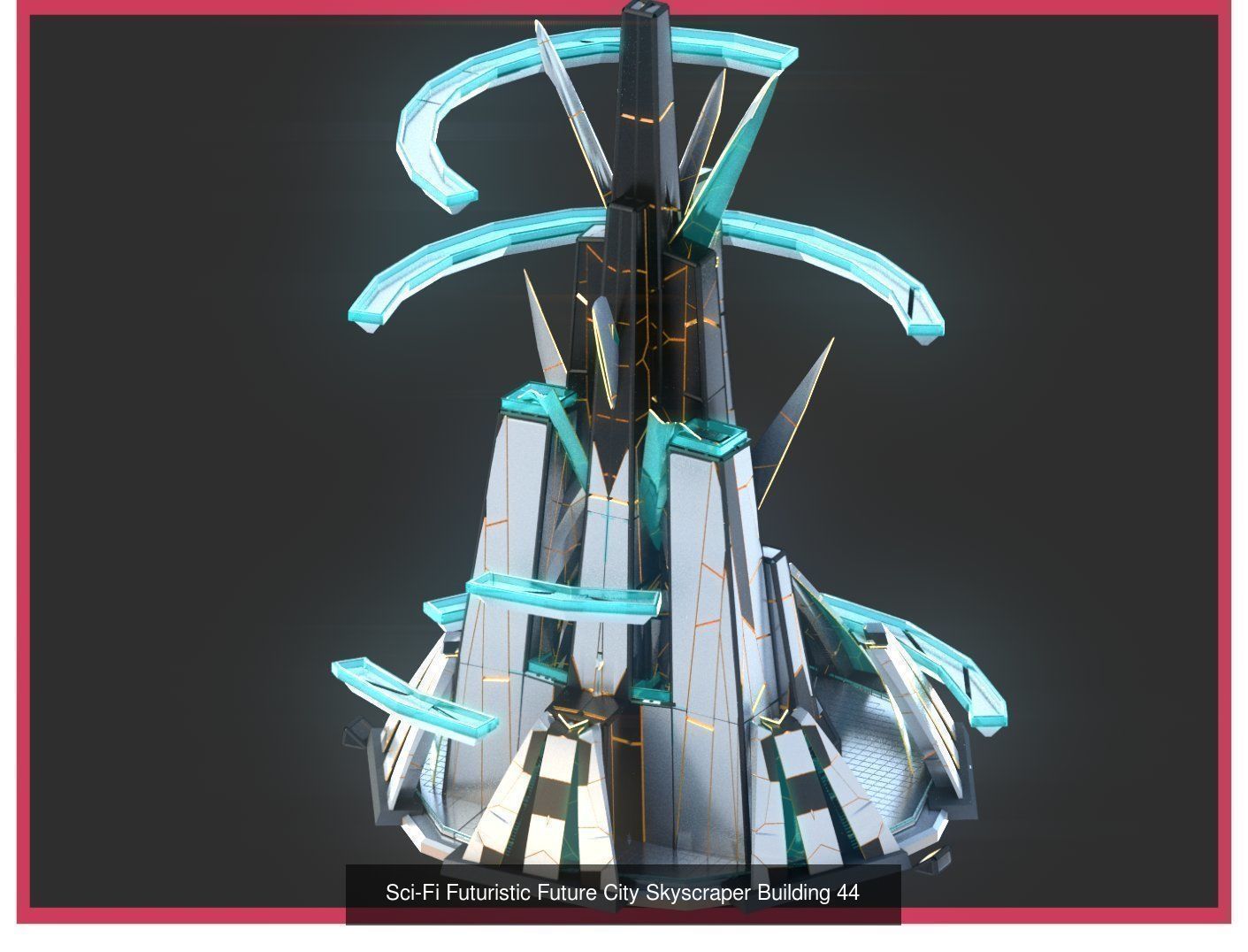 Sci-Fi Futuristic Future Fantasy City Building Pack Bundle 3D Model Collection_19