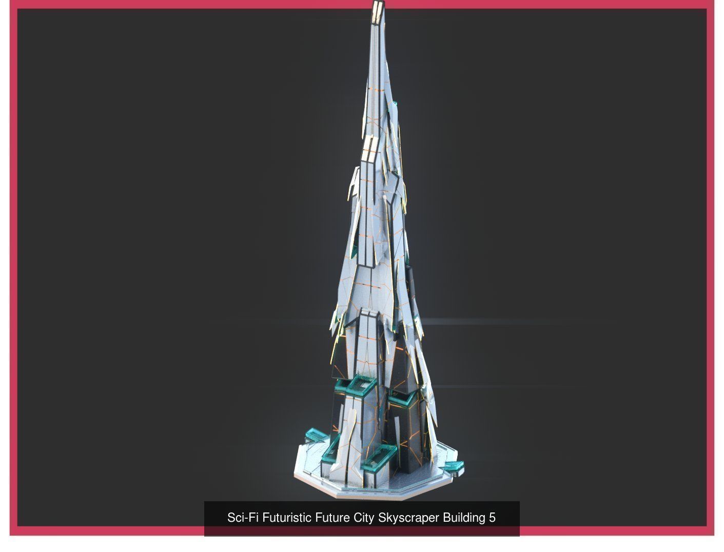 Sci-Fi Futuristic Future Fantasy City Building Pack Bundle 3D Model Collection_58