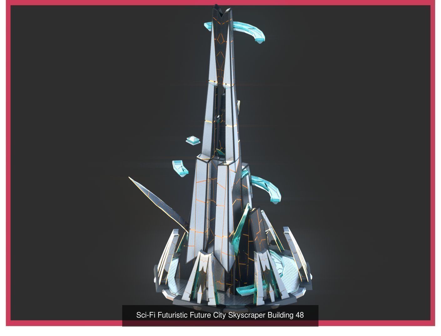 Sci-Fi Futuristic Future Fantasy City Building Pack Bundle 3D Model Collection_15
