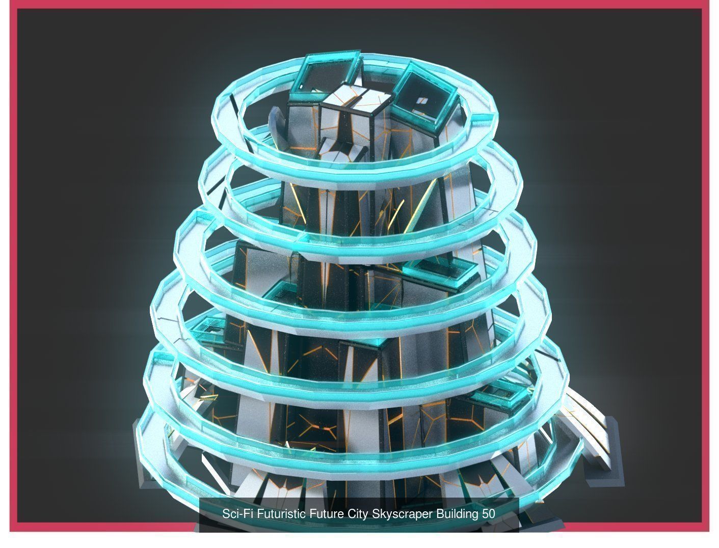 Sci-Fi Futuristic Future Fantasy City Building Pack Bundle 3D Model Collection_13
