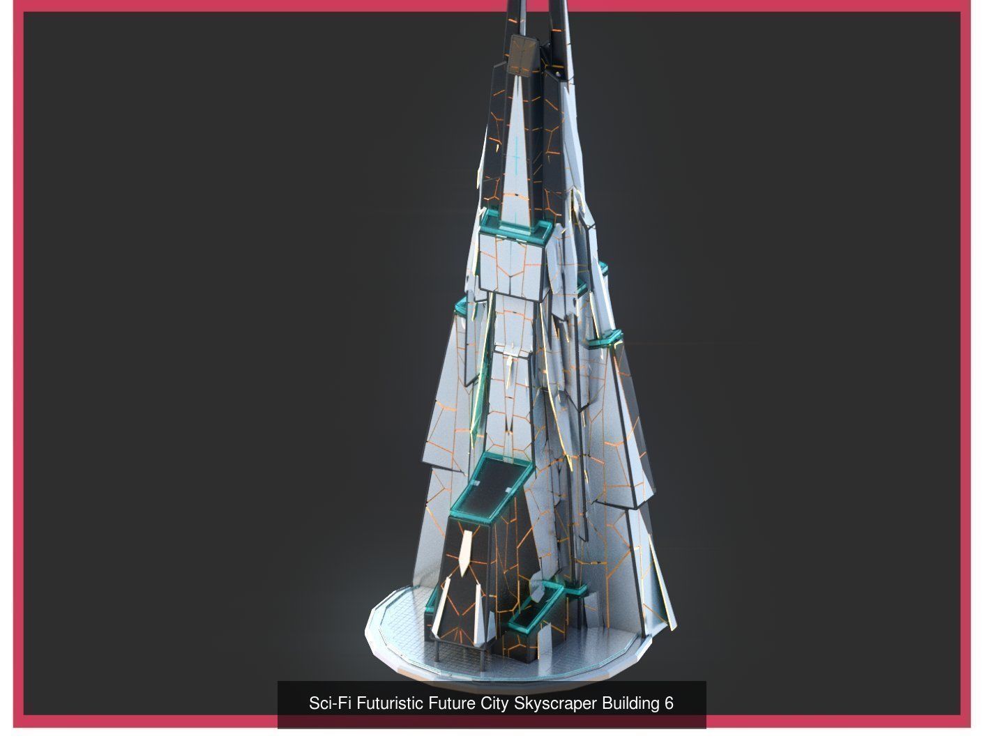 Sci-Fi Futuristic Future Fantasy City Building Pack Bundle 3D Model Collection_57