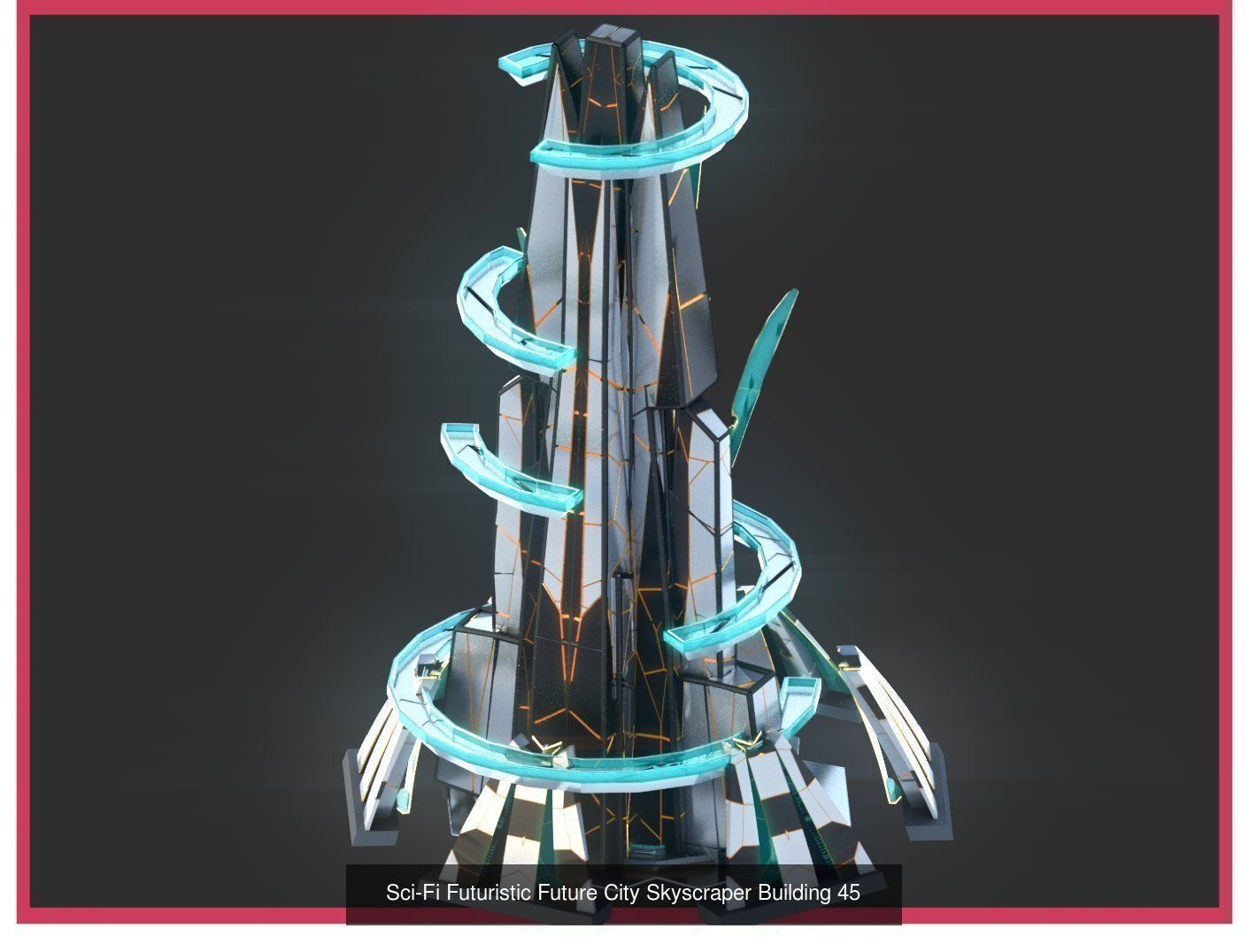 Sci-Fi Futuristic Future Fantasy City Building Pack Bundle 3D Model Collection_18