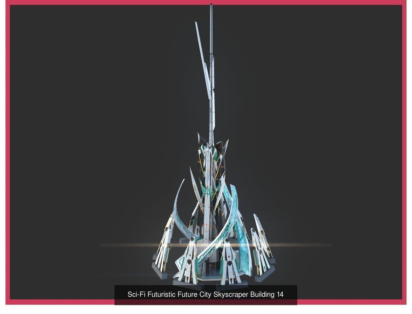 Sci-Fi Futuristic Future Fantasy City Building Pack Bundle 3D Model Collection_49