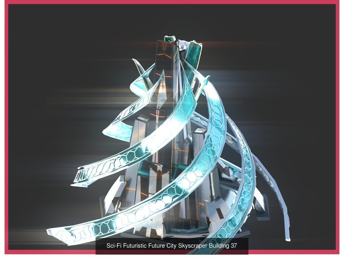 Sci-Fi Futuristic Future Fantasy City Building Pack Bundle 3D Model Collection_26