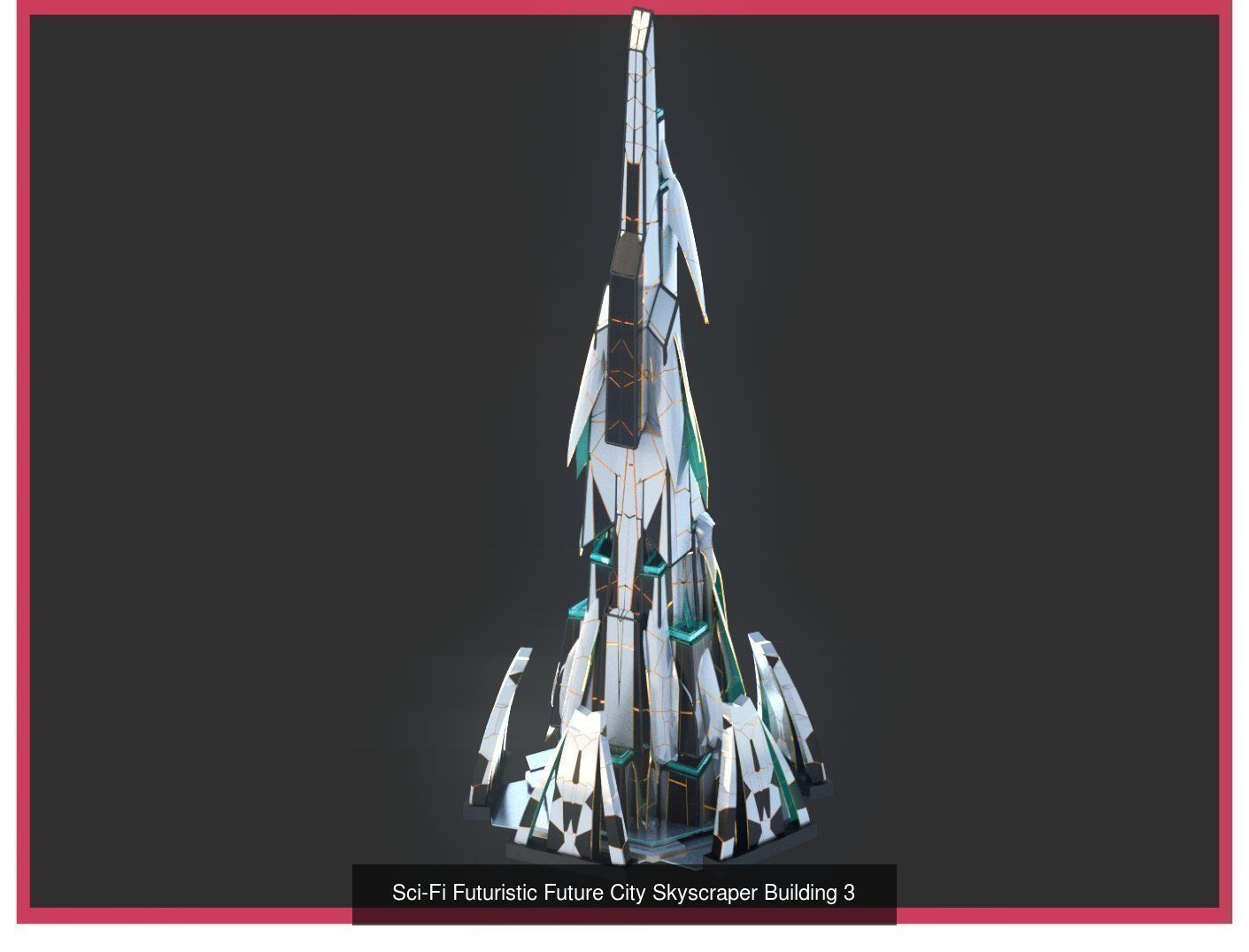 Sci-Fi Futuristic Future Fantasy City Building Pack Bundle 3D Model Collection_60