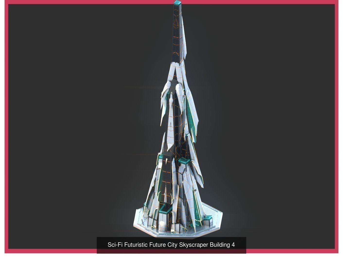 Sci-Fi Futuristic Future Fantasy City Building Pack Bundle 3D Model Collection_59