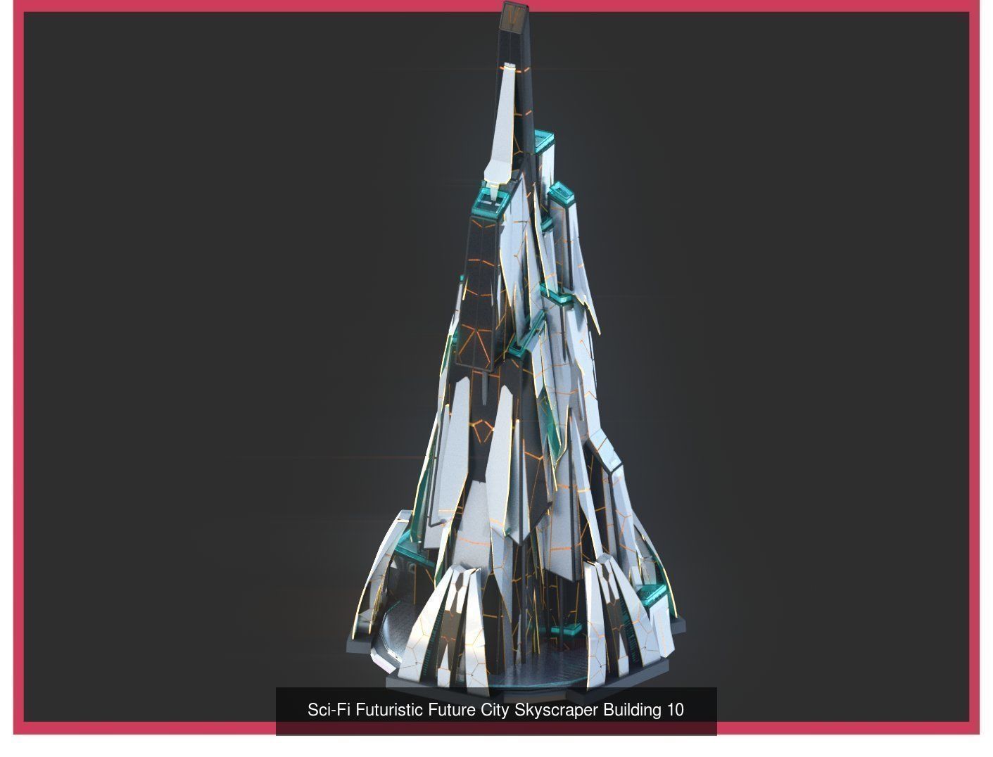 Sci-Fi Futuristic Future Fantasy City Building Pack Bundle 3D Model Collection_53