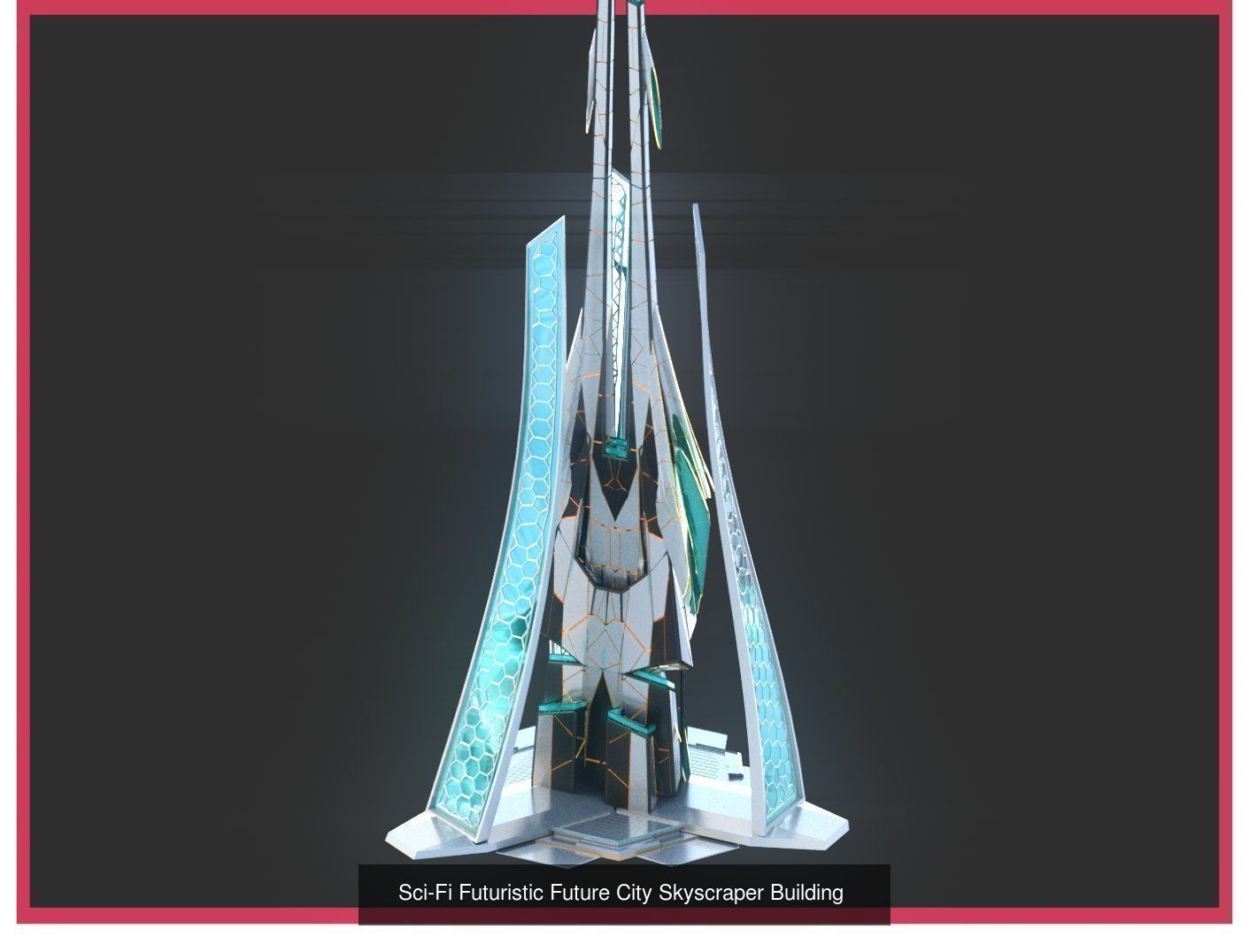 Sci-Fi Futuristic Future Fantasy City Building Pack Bundle 3D Model Collection_62