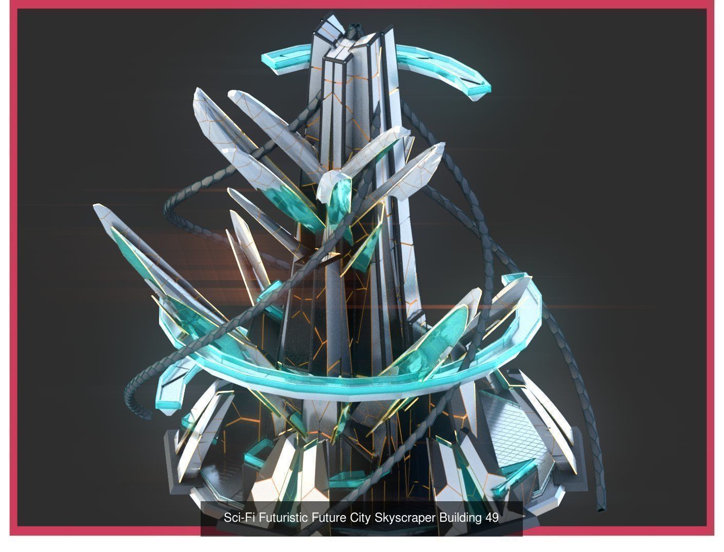 Sci-Fi Futuristic Future Fantasy City Building Pack Bundle 3D Model Collection_14