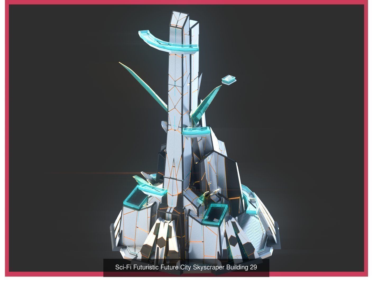 Sci-Fi Futuristic Future Fantasy City Building Pack Bundle 3D Model Collection_34