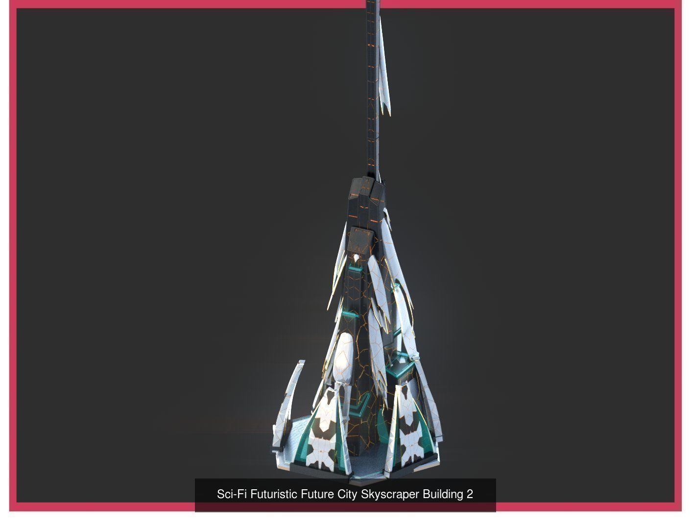 Sci-Fi Futuristic Future Fantasy City Building Pack Bundle 3D Model Collection_61