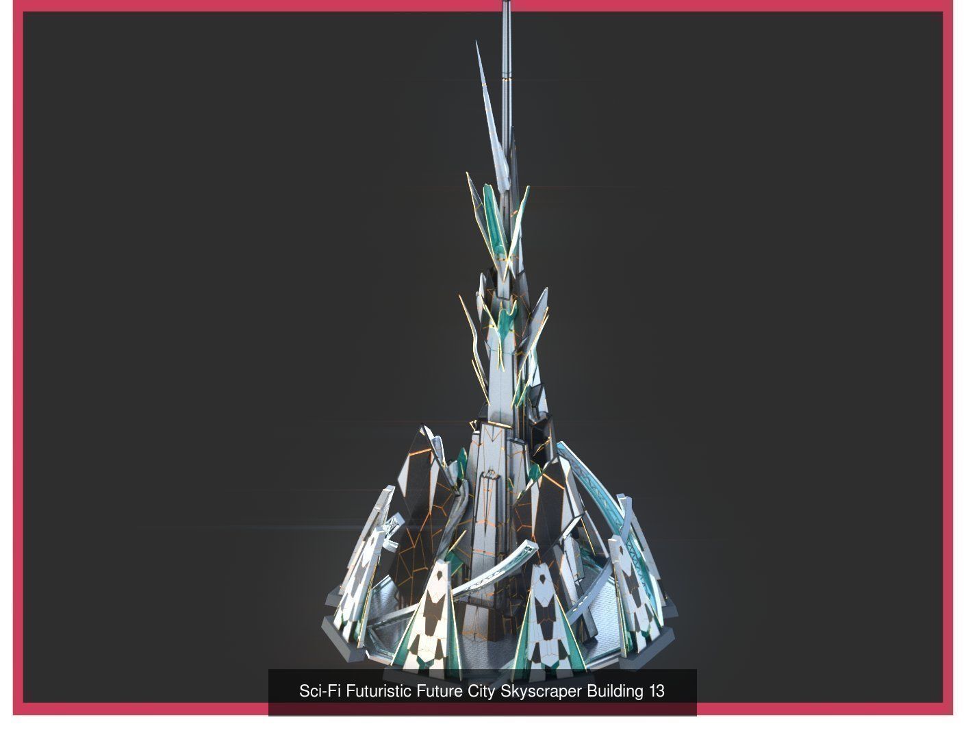 Sci-Fi Futuristic Future Fantasy City Building Pack Bundle 3D Model Collection_50