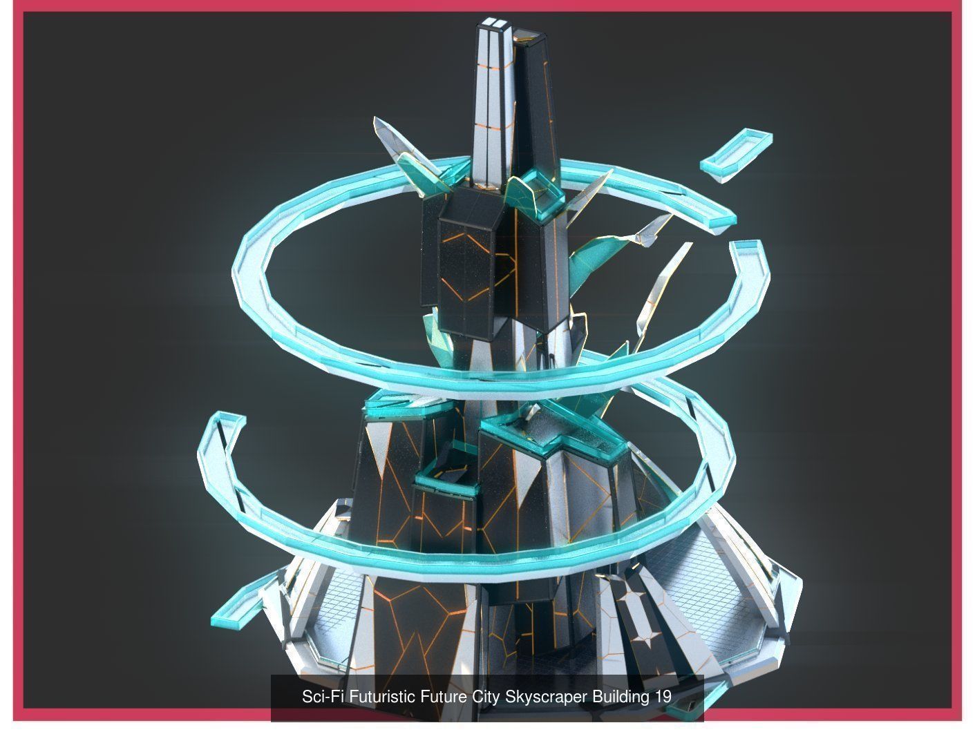 Sci-Fi Futuristic Future Fantasy City Building Pack Bundle 3D Model Collection_44