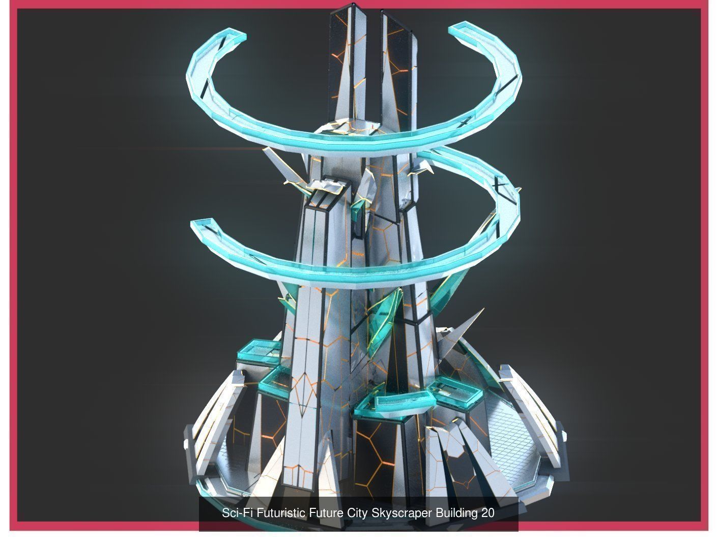 Sci-Fi Futuristic Future Fantasy City Building Pack Bundle 3D Model Collection_43
