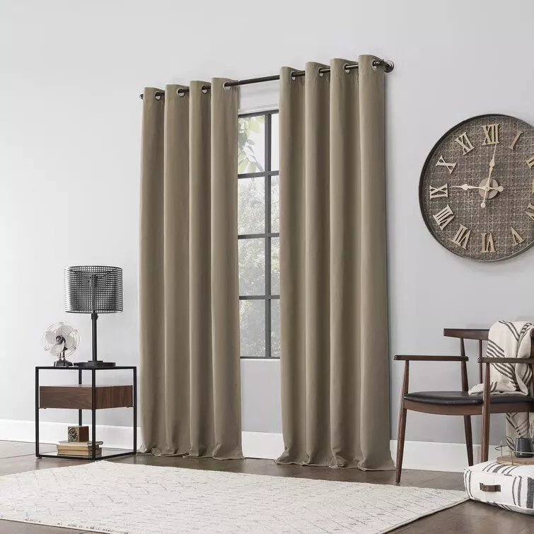 Linen Single Curtain Panel - 3 Colour 3D model