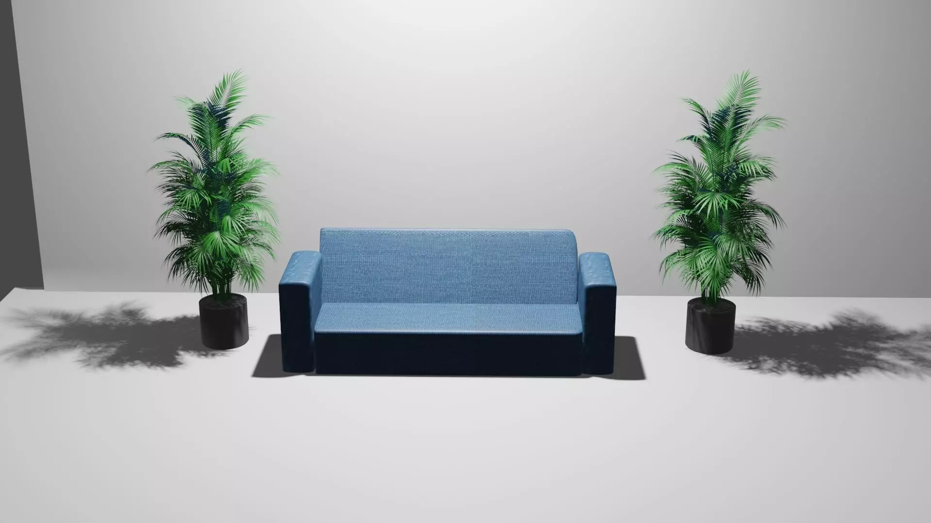 High Quality 3D sofa with Beautiful trees Low-poly 3D model_0