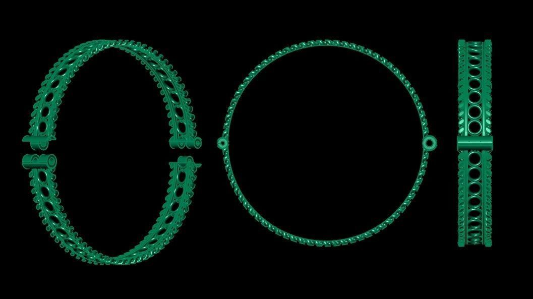 MM-BNG-01 two gold bangles with pearls 3D print model_3