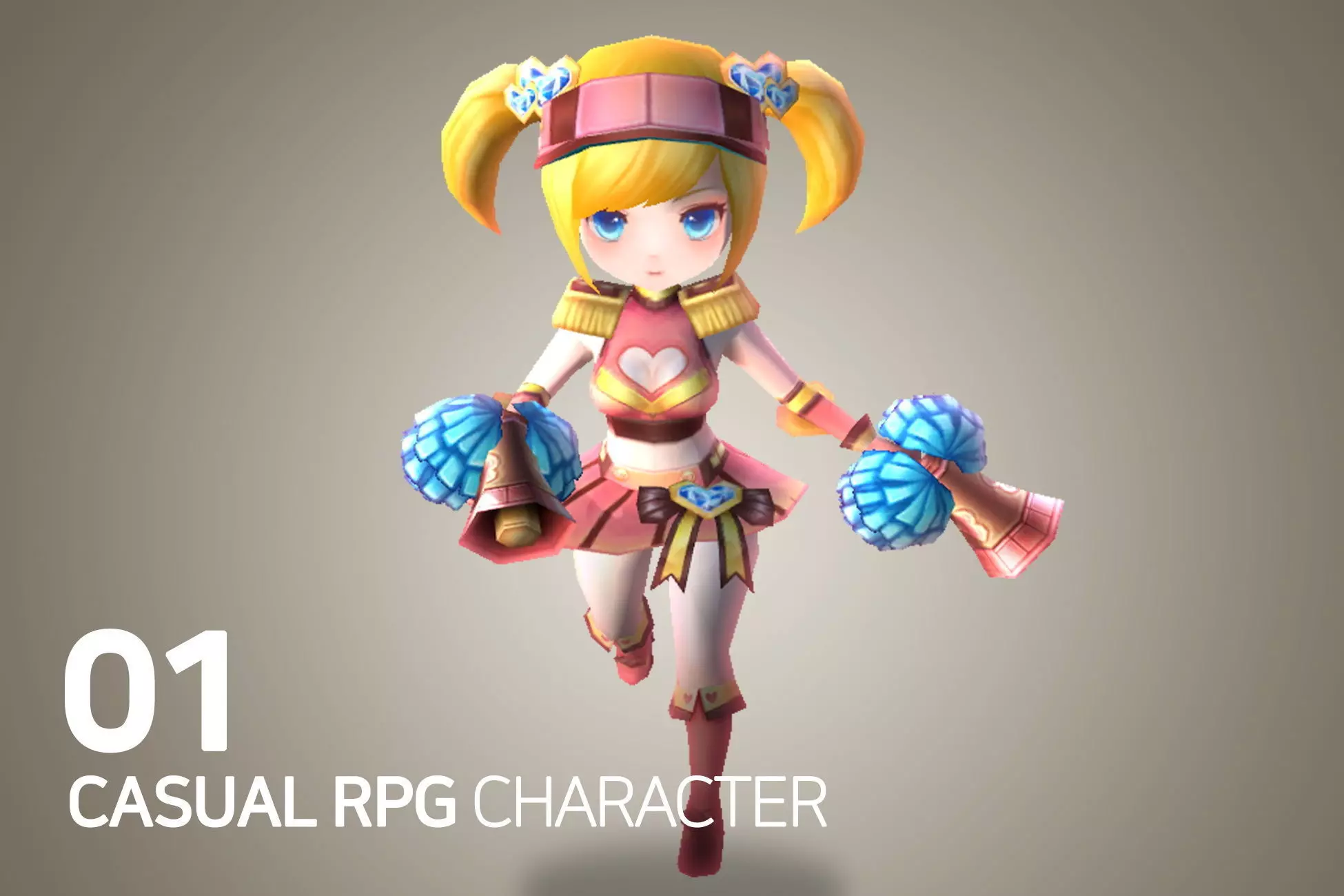 Casual RPG Character - 1 Angelina Low-poly 3D model_0