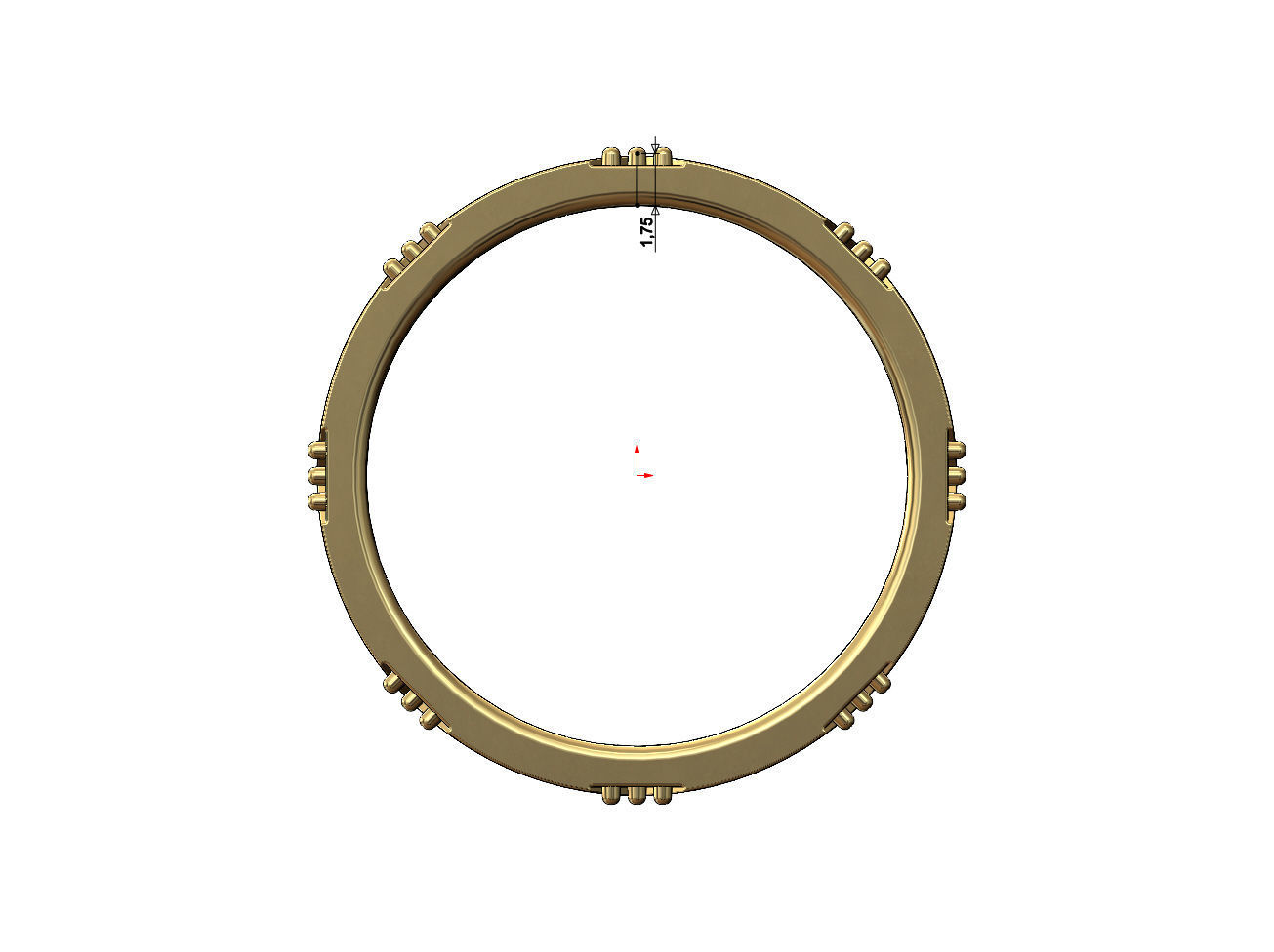 Diamond triangle double sides eternity ring US sizes 6 7 8 3D print model_7