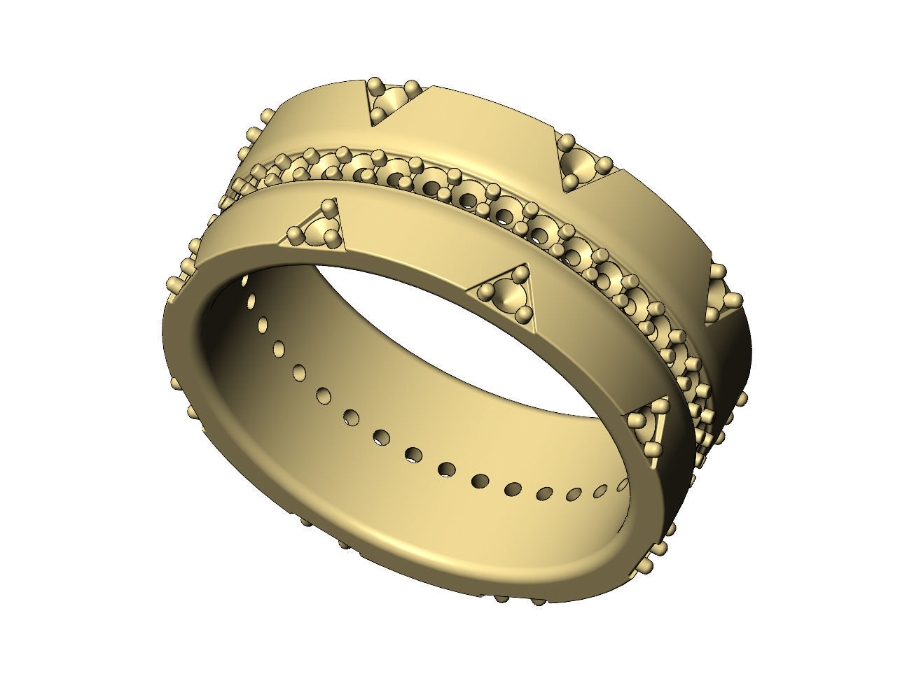 Diamond triangle double sides eternity ring US sizes 6 7 8 3D print model_8