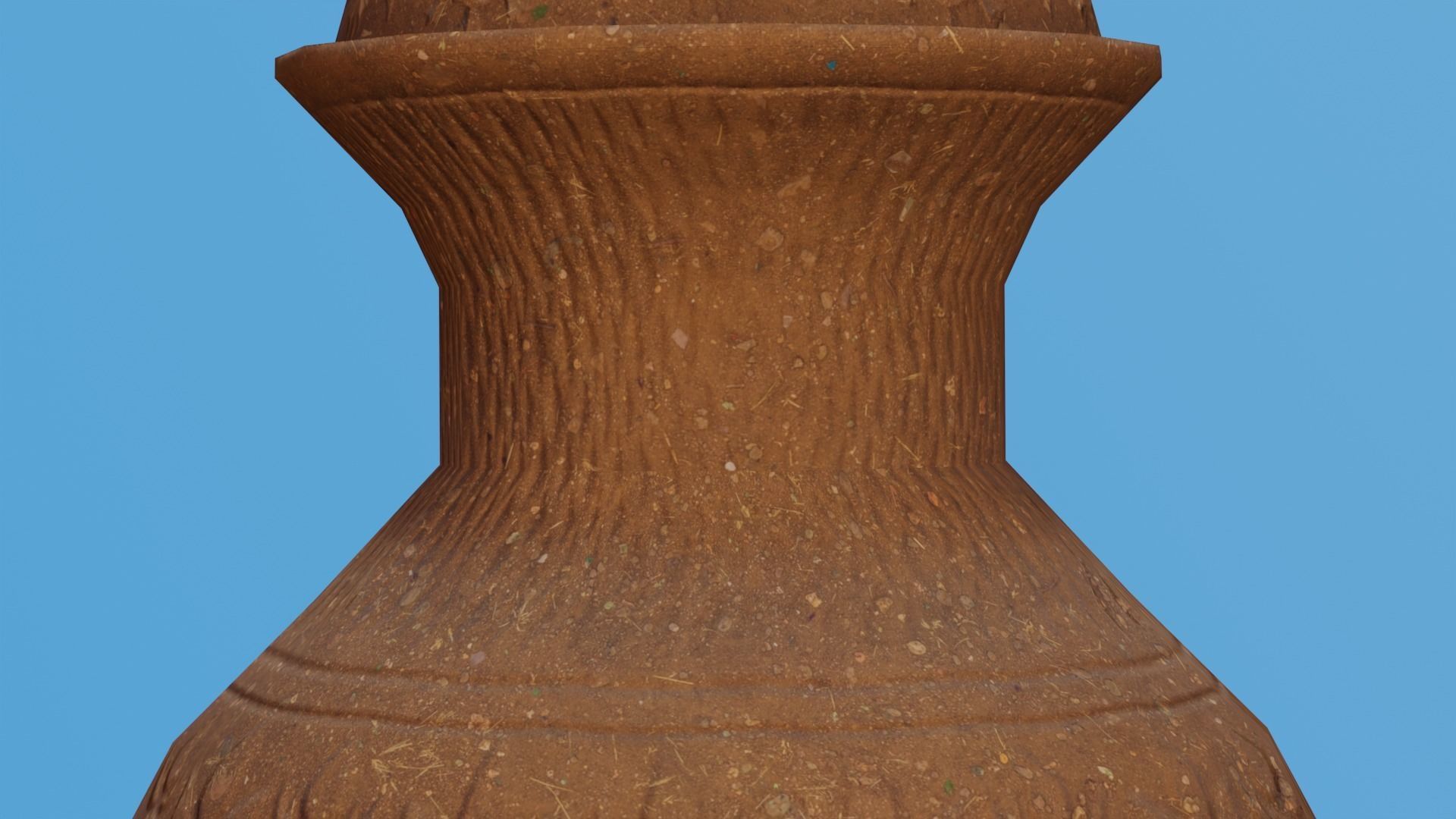 Ornate Clay Urn Low-poly 3D model_2