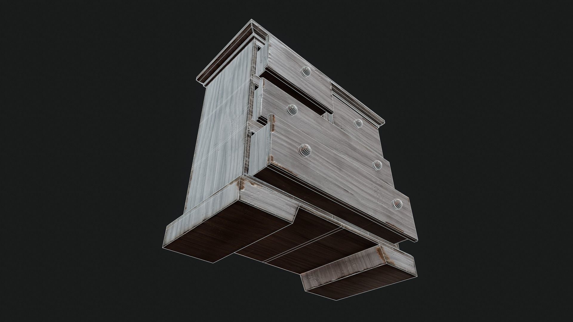 Nightstand Drawer - Tutorial Included Low-poly 3D model_9