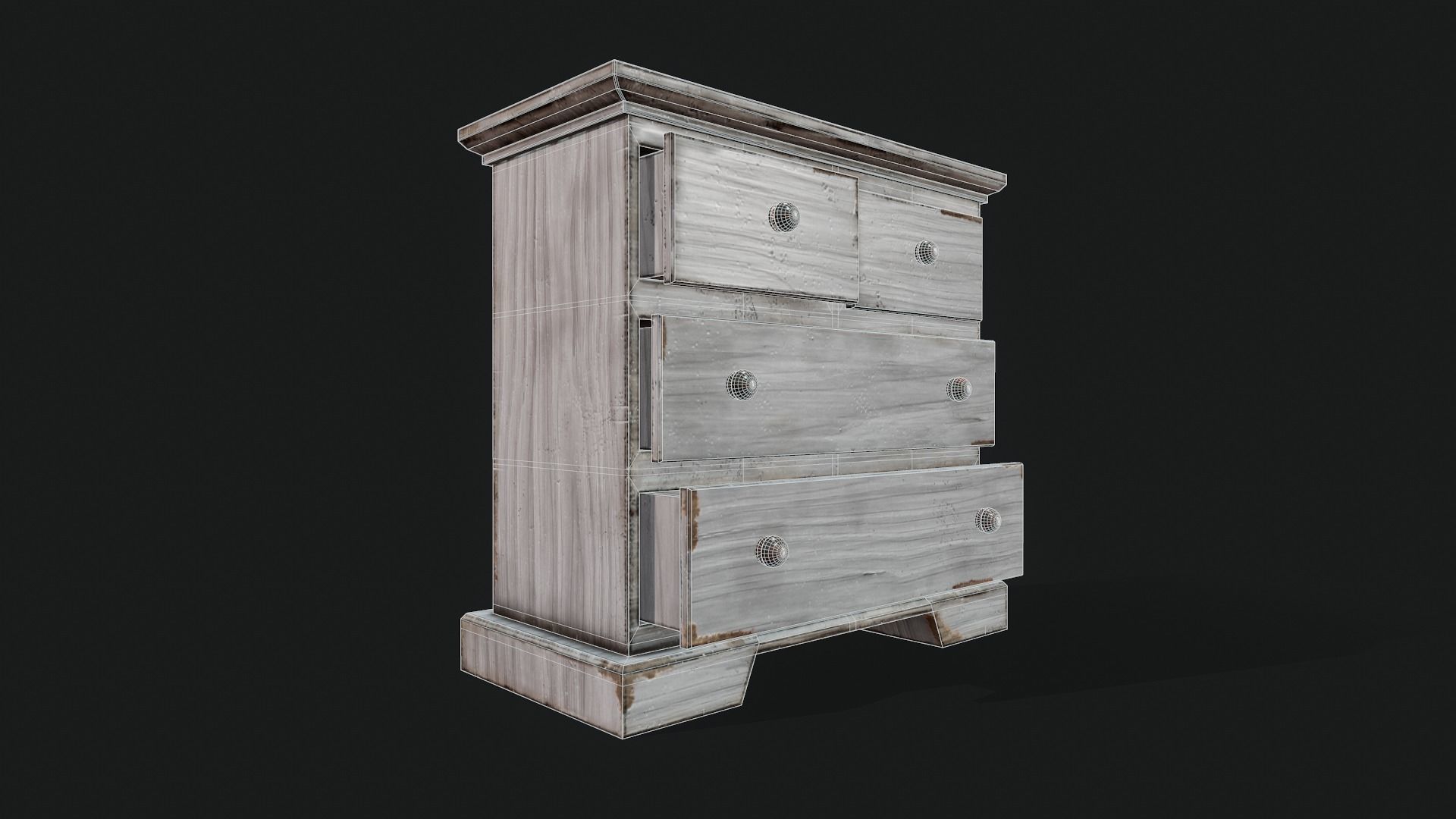 Nightstand Drawer - Tutorial Included Low-poly 3D model_3