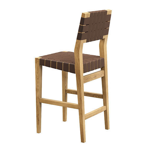 RH Vero Leather Stool 3d model Low-poly 3D model 2