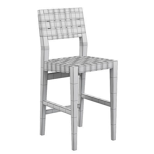 RH Vero Leather Stool 3d model Low-poly 3D model 4