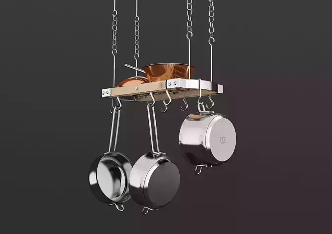 Ceiling Pot Rack - Hanging Shelf Kitchen with Pans