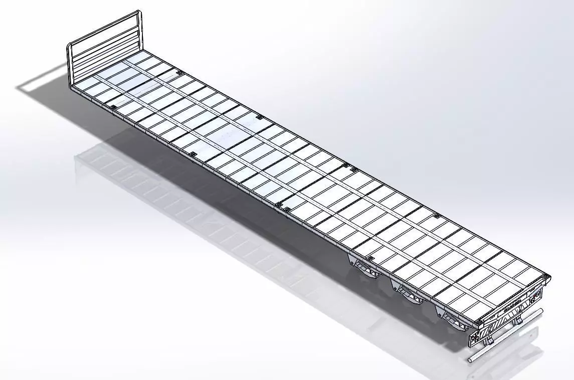 Tri-Axle Flatdeck 3D model_0