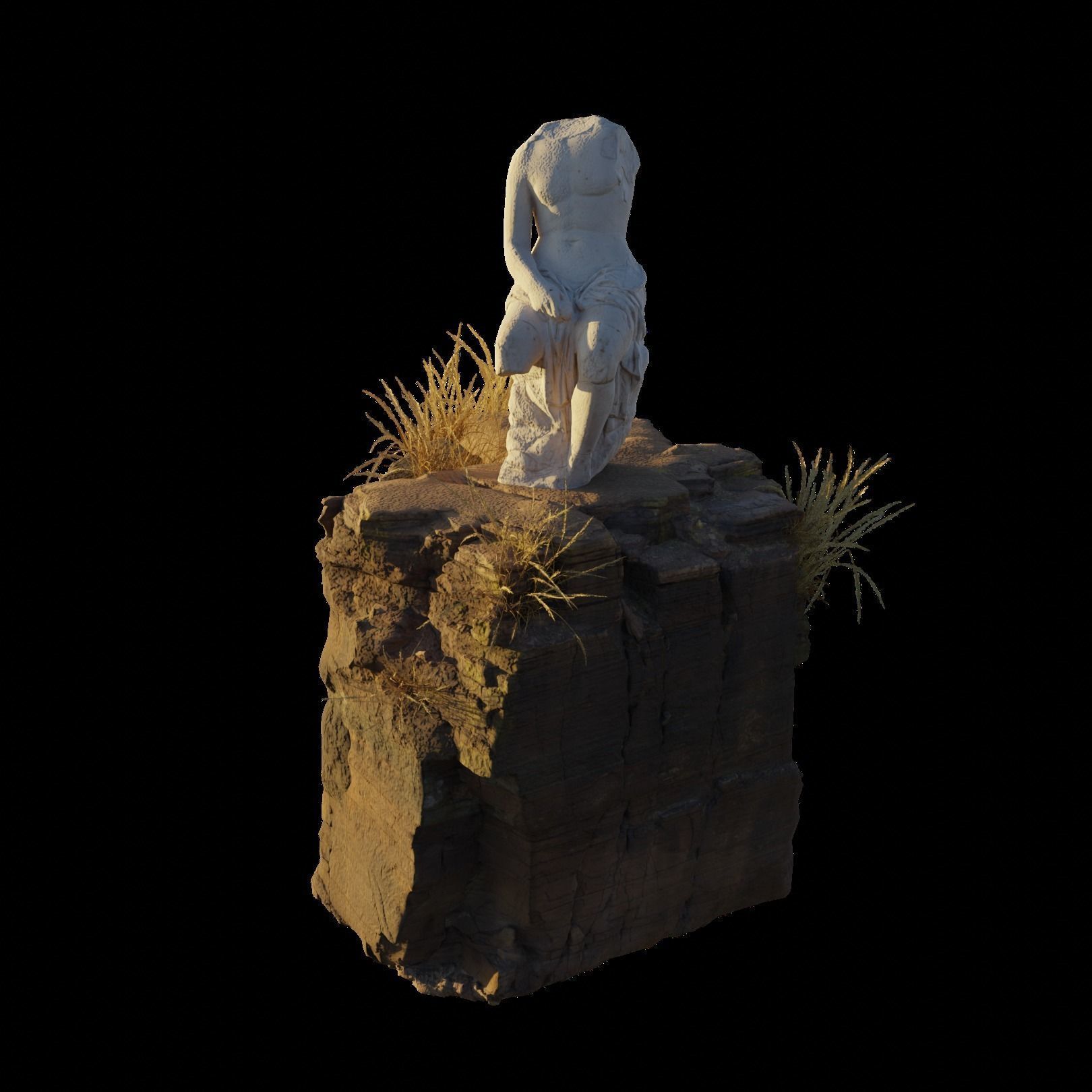 Statues in Canyon Cave 3D model_5