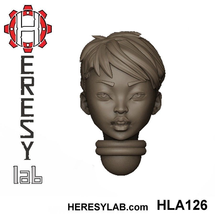 Heresylab - Female Sci-Fi heads for conversions SET 9 of 21 3D print model_4