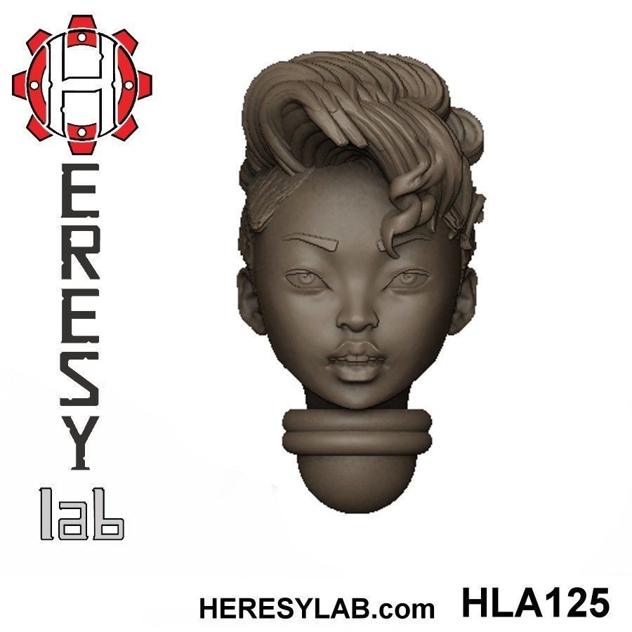 Heresylab - Female Sci-Fi heads for conversions SET 9 of 21 3D print model_3