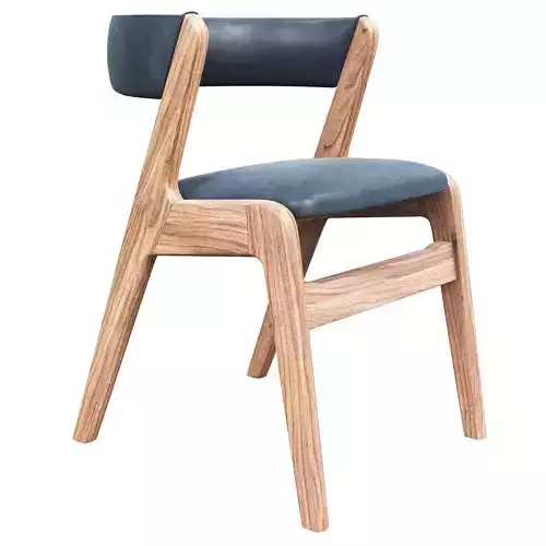 Kai Kristiansen Chair in teak with black skaI 3d model