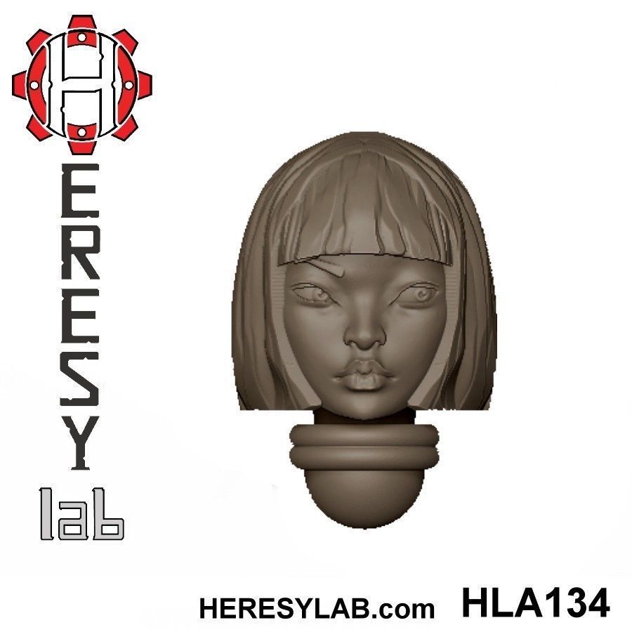Heresylab - Female Sci-Fi heads for conversions SET 10 of 21 3D print model_5