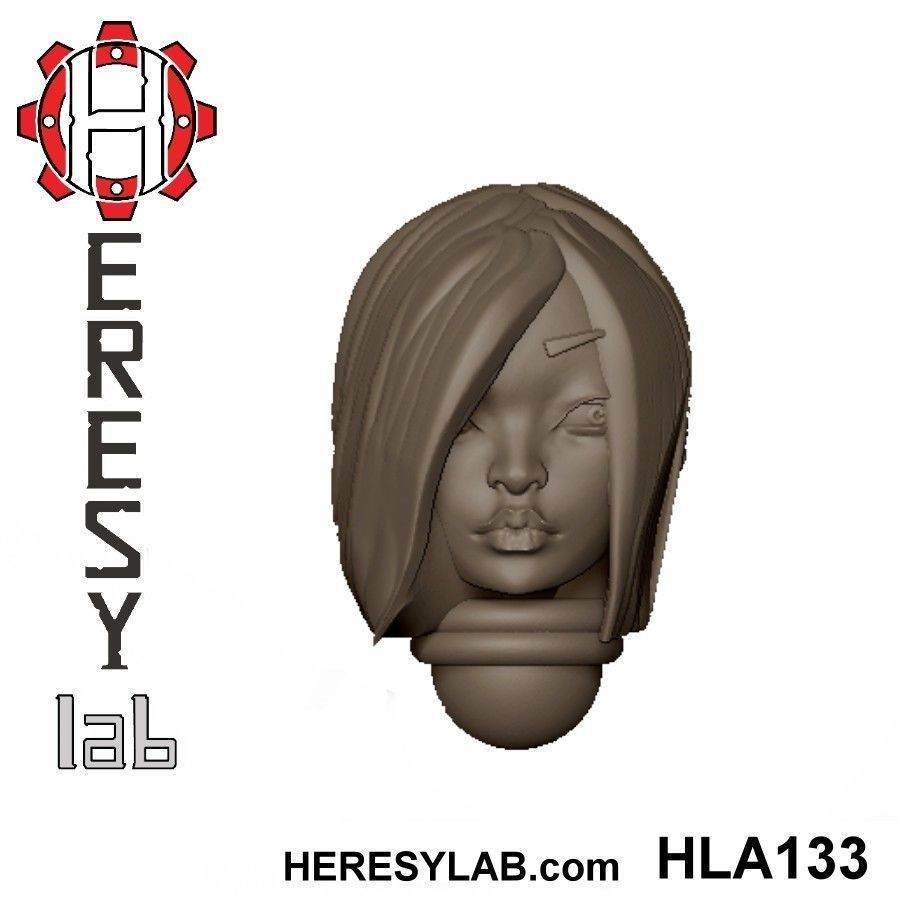 Heresylab - Female Sci-Fi heads for conversions SET 10 of 21 3D print model_4