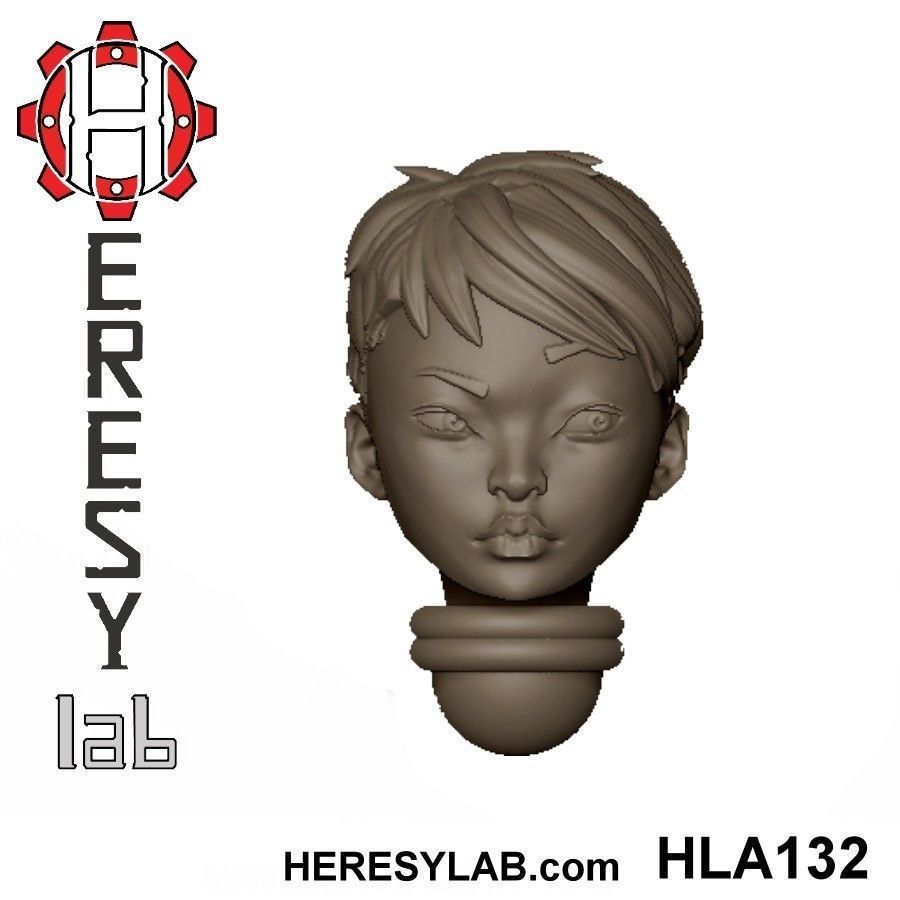Heresylab - Female Sci-Fi heads for conversions SET 10 of 21 3D print model_3