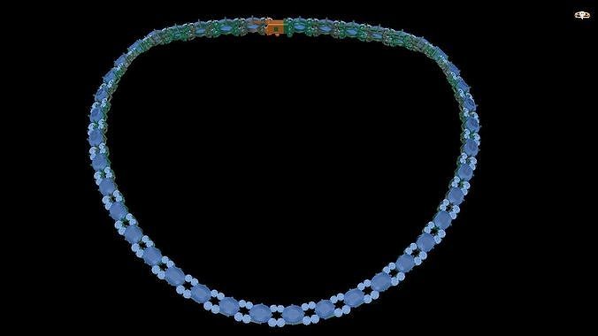 necklaces necklace with stones 3D print model