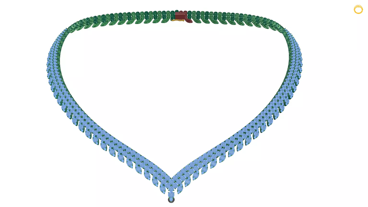 necklaces emerald and diamond necklace 3D print model_0