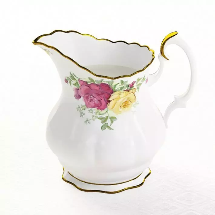 White Porcelain Milk Jug 3D model_0