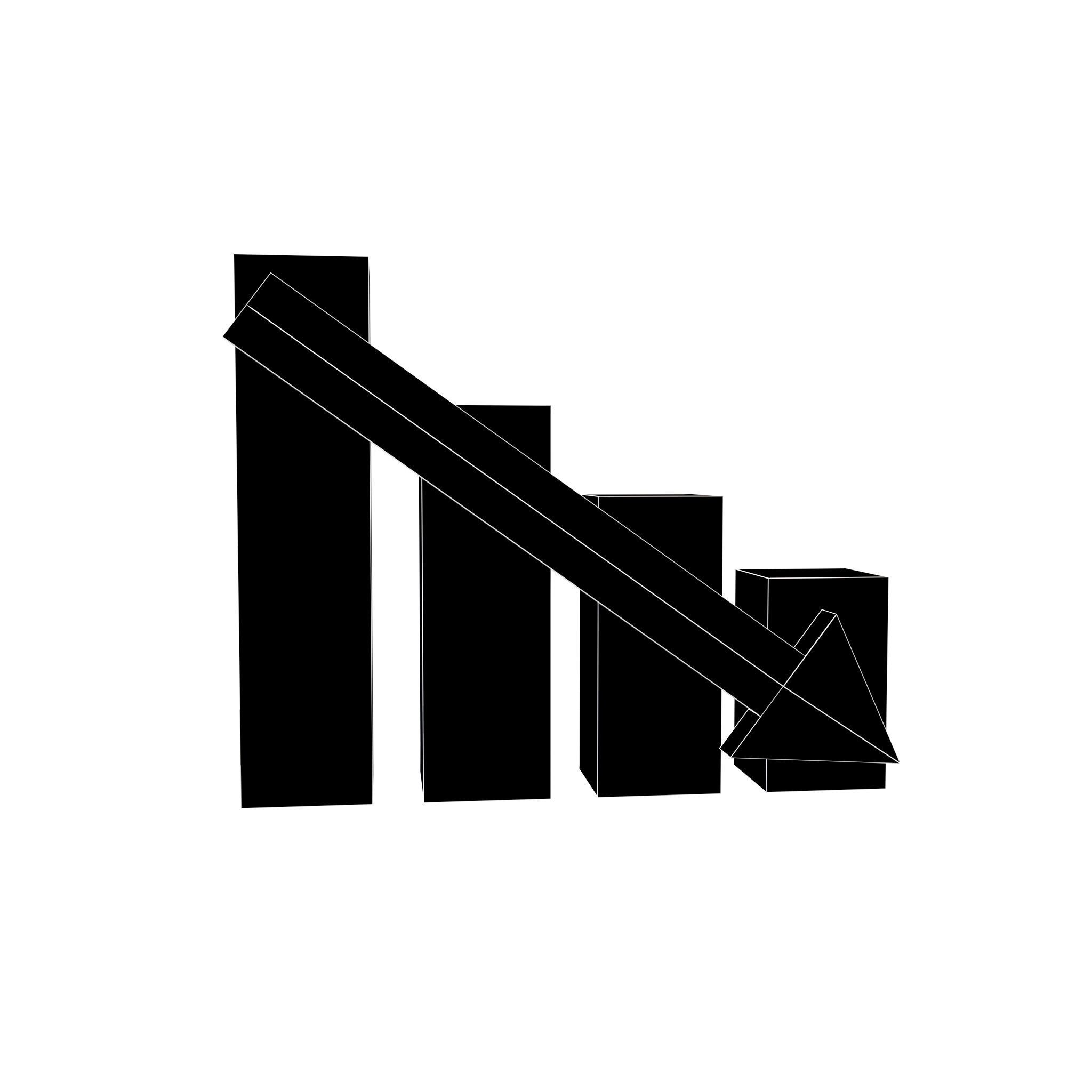 3D model Bar Chart Decrease Icon v1 001 VR / AR / low-poly | CGTrader