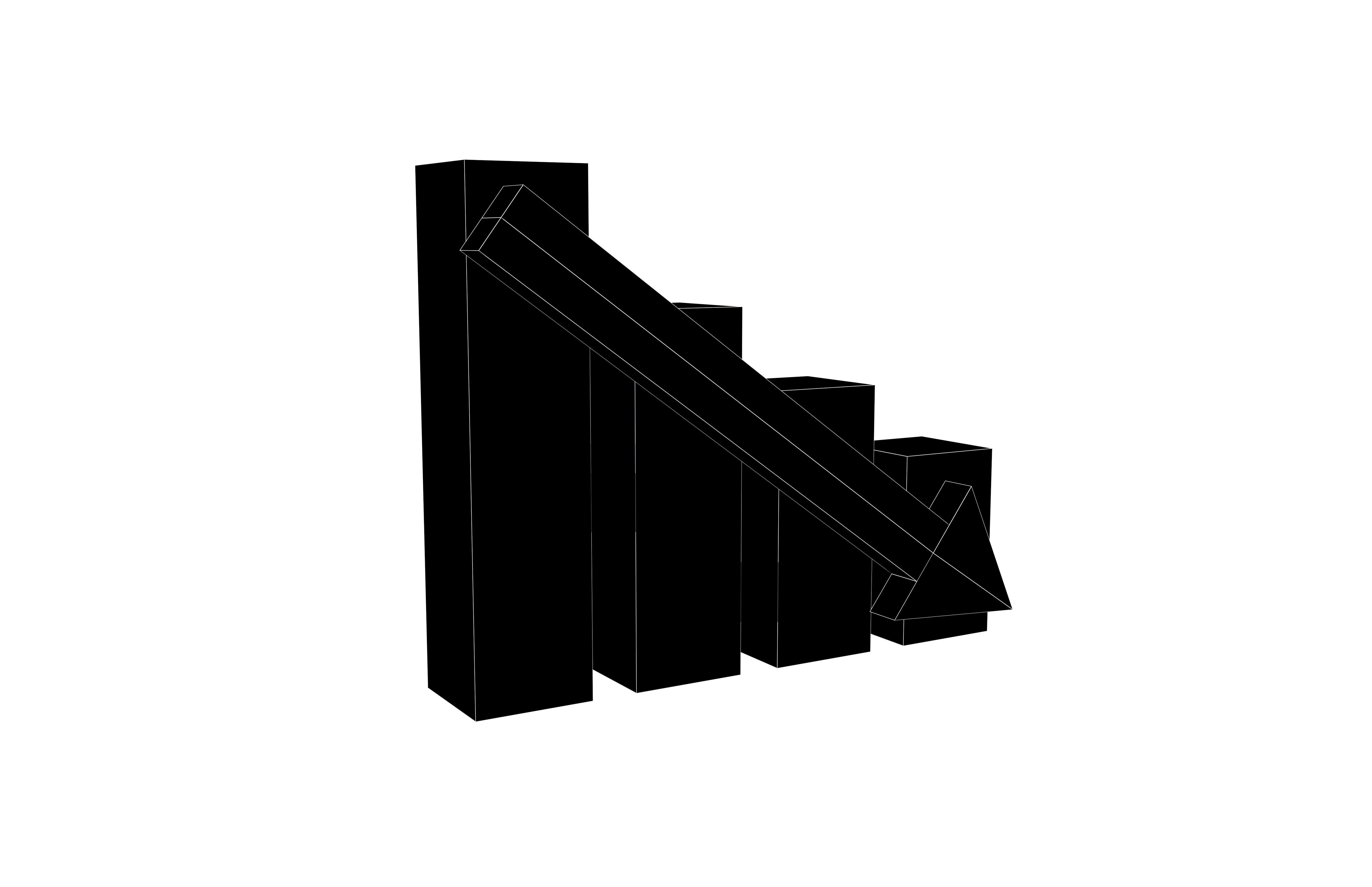 3D model Bar Chart Decrease Icon v1 001 VR / AR / low-poly | CGTrader