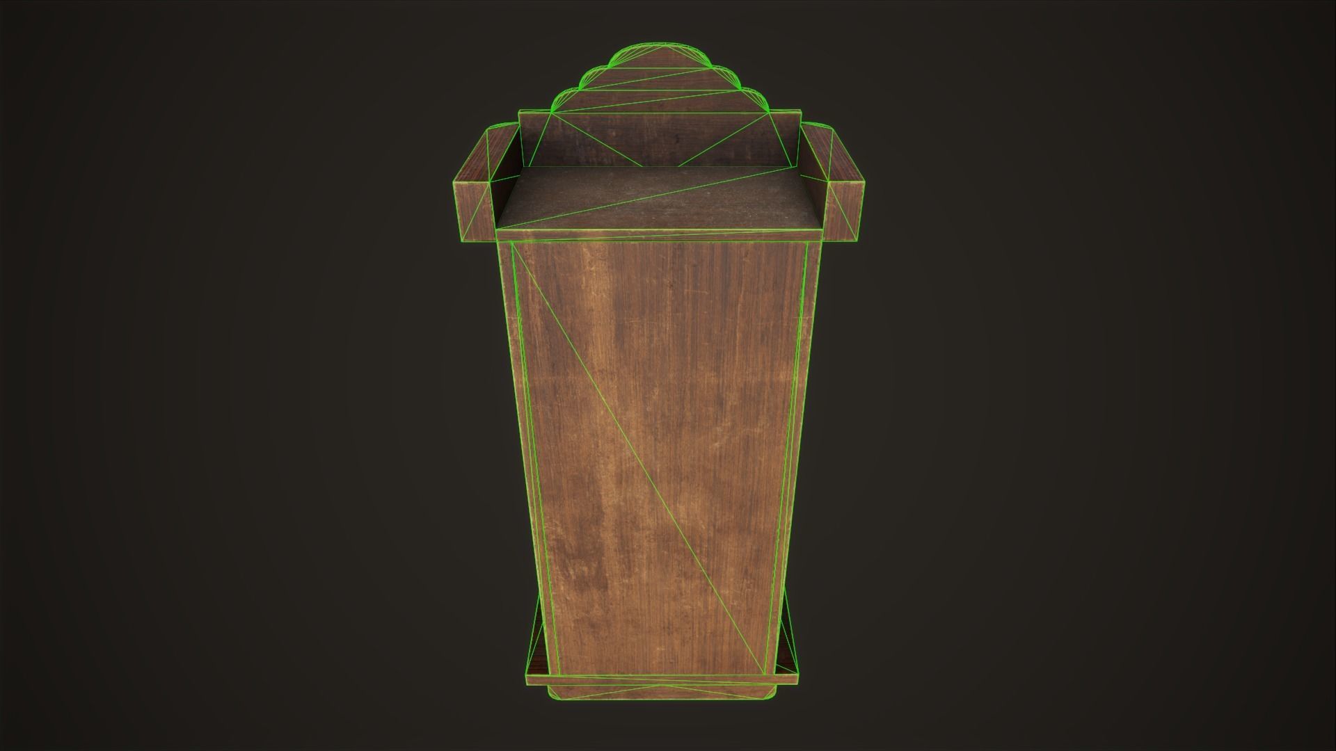 Vintage wall clock with pendulum Low-poly 3D model_13