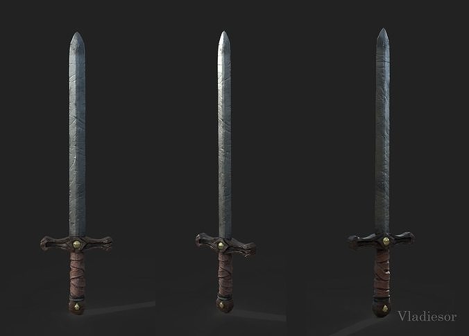 3D model Sword 3d game ready PBR Low-Poly VR / AR / low-poly | CGTrader