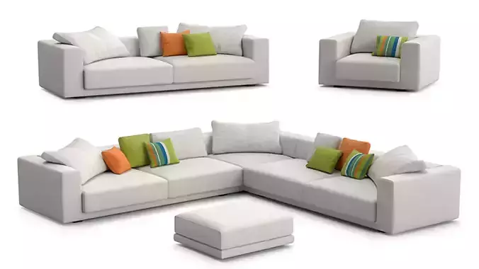 White Fabric Sofa