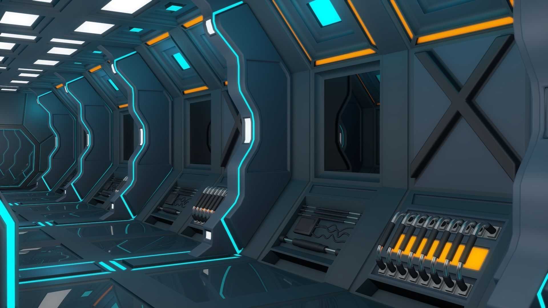 Sci Fi Interior 3D model_6